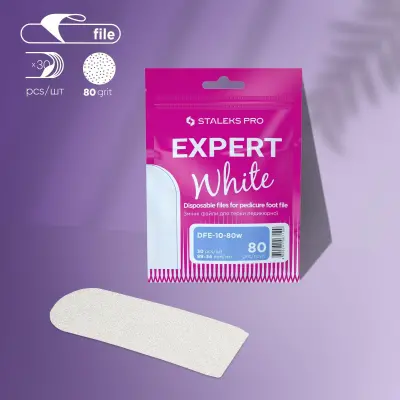 Staleks EXPERT 10 Pedikür Törpü İçin Yedek Beyaz Törpüler, 80 Grit (30 Adet) - 1