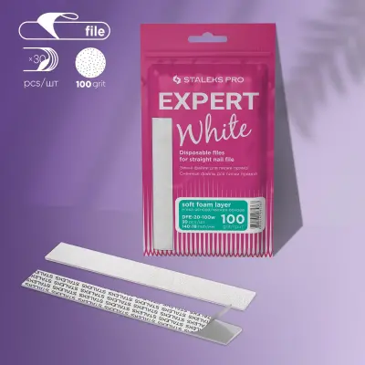 Staleks EXPERT 20 Düz Törpü İçin Yedek PapmAm Yumuşak Tabanlı Beyaz Törpüler, 100 Grit (30 Adet) - 1