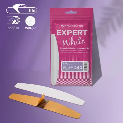 Staleks EXPERT 42 Yarım Ay Törpü İçin Yedek Beyaz Törpüler, 240 Grit (50 Adet) - 1