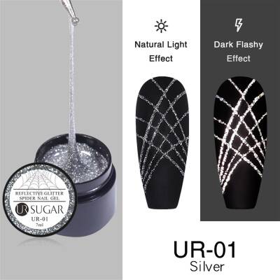 Ursugar Reflective Glitter Spider Gel UR-01 7 ml - 1