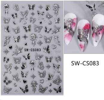 Yoonail Nail Art Sticker 3D Silver CS083 - 1