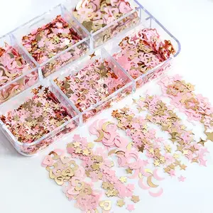 Yoonail Nail Ornament Charm Pullar Sequins Pink Gold Süslemeler - 1